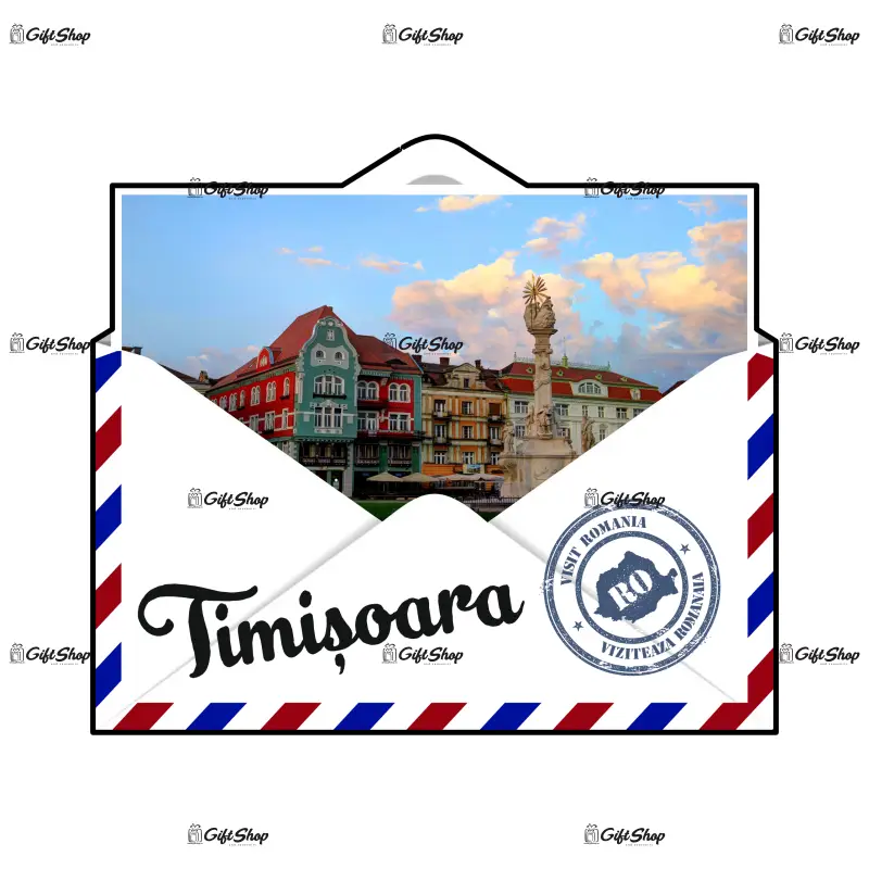 Timisoara romania, plic, magnet frigider mgs101